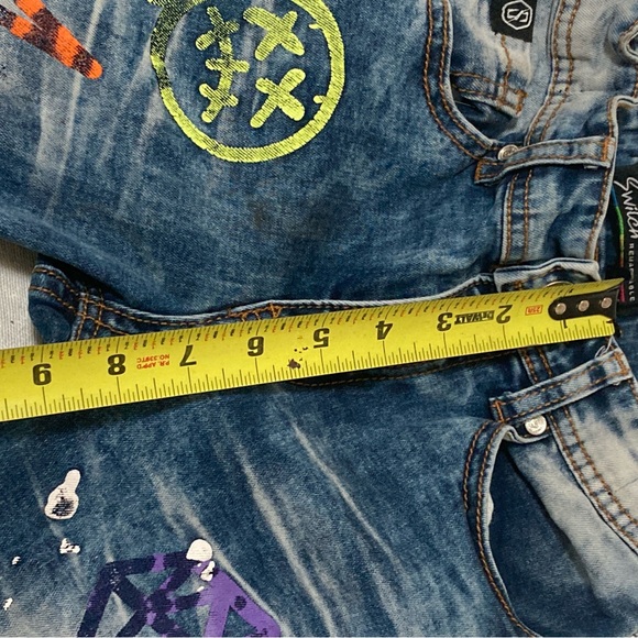 Switch Jeans Remarkable Sz 10 Kids Girls Blue Graffiti adjustable distressed - Picture 14 of 16